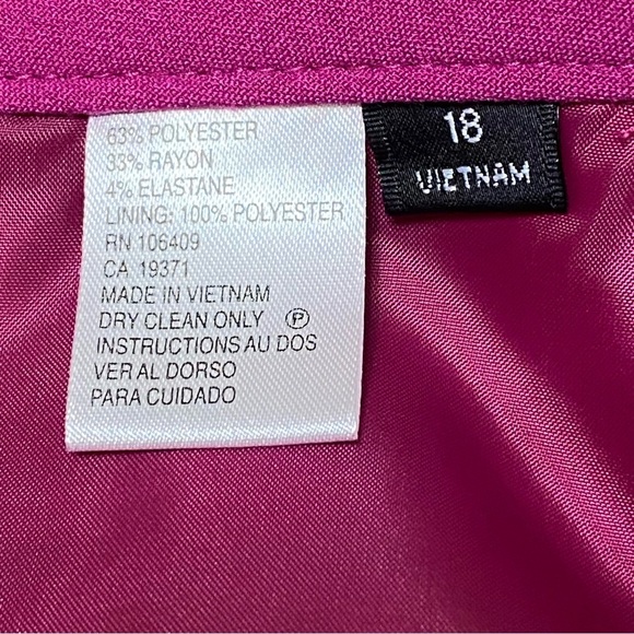 Tahari ASL Fuchsia Pink Office Siren Corpcore Pencil Skirt Size 18 - Picture 6 of 7
